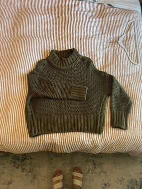 Free People Olive Knit Sweater